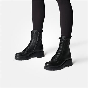 Paul Green Hidden Bungee Lace Boot - Black Leather